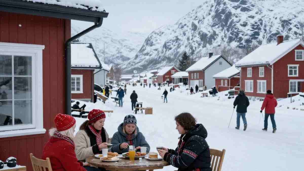 Tijdens deze lange wintermaanden plannen Noren hun dagelijkse activiteiten in overeenstemming met de winterse omstandigheden.