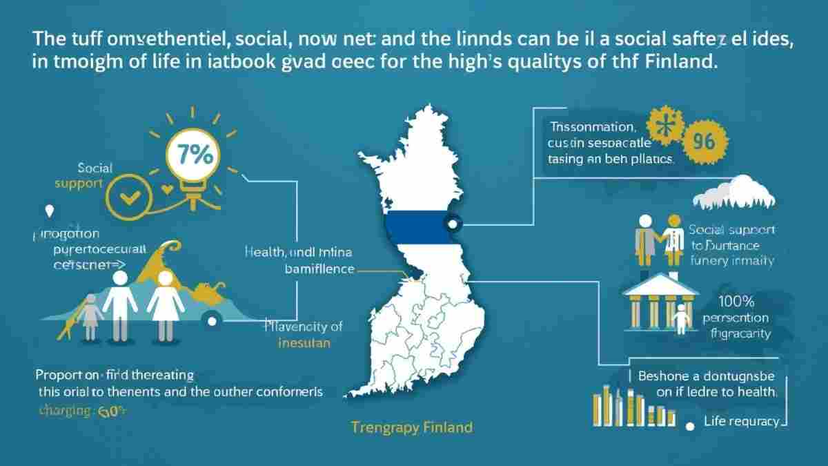 Der Zusammenhang zwischen dem sozialen Sicherheitsnetz und der Lebensqualität in Finnland.