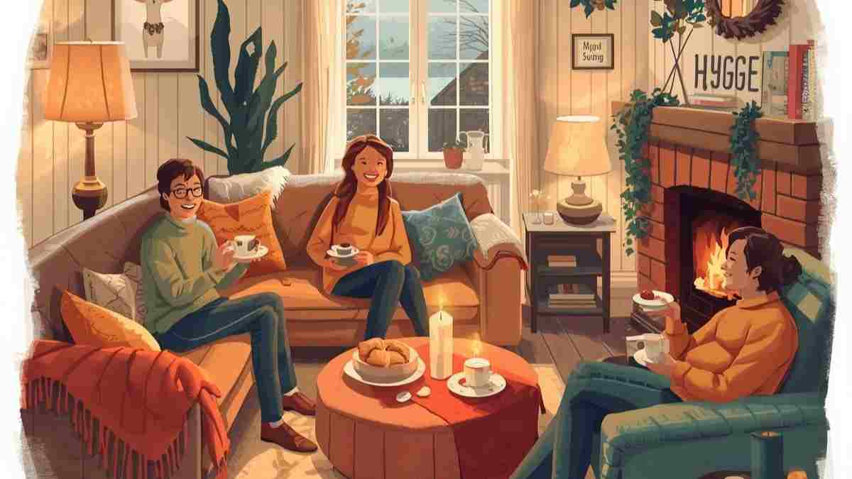 Warme drankjes, zelfgemaakte snacks en kaarsen dragen ook bij aan een Hygge-sfeer.