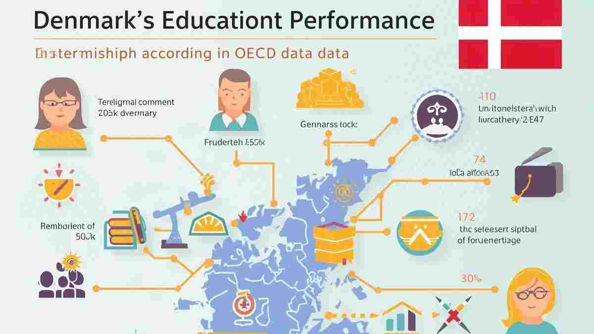 Volgens gegevens van de OESO de onderwijsprestaties van Denemarken